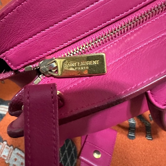 SAINT LAURENT ❤️🌟PINK LEATHER SATCHEL⭐️ - Picture 8 of 15